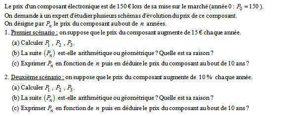 Exercice Suites Arithmétiques Et Géométriques www.mathmaurer.com