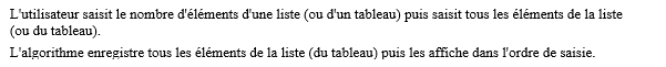 exercice algobox sur Saisie d'une liste