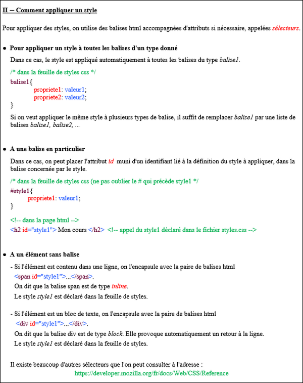 Cours css 3 : appliquer un style css