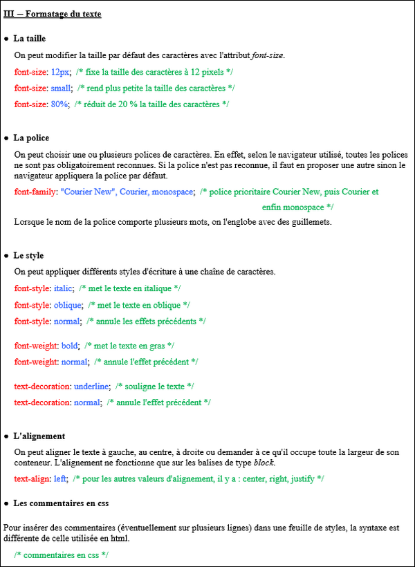 Cours css 3 : formatage du texte en css