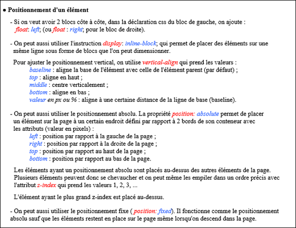 Cours css 3 : positionner un élément en css