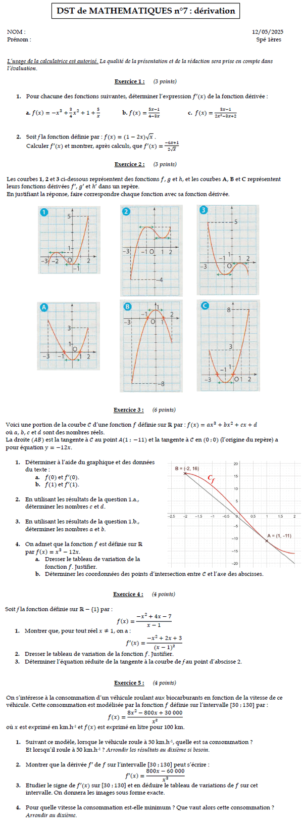 Applications de la dérivation