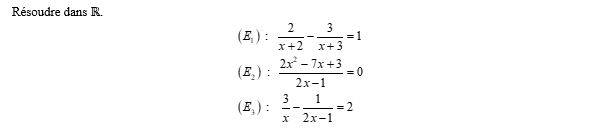 exercice sur Résoudre une équation quotient