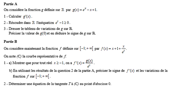 exercice sur Etude des variations