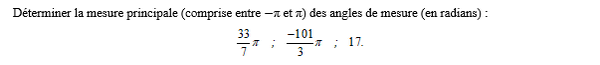 exercice sur Mesure principale d'un angle orienté