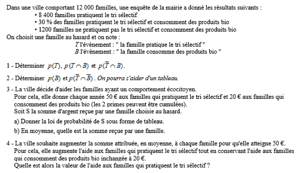 exercice sur Modifier l'espérance