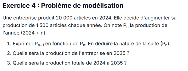 exercice sur Problème de modélisation