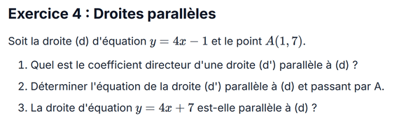 exercice sur Droites parallèles