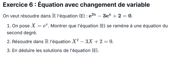 exercice sur Équation avec changement de variable