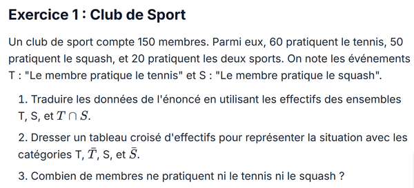 exercice sur Club de Sport