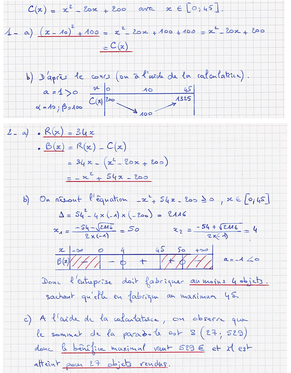 Corrigé exercice 2