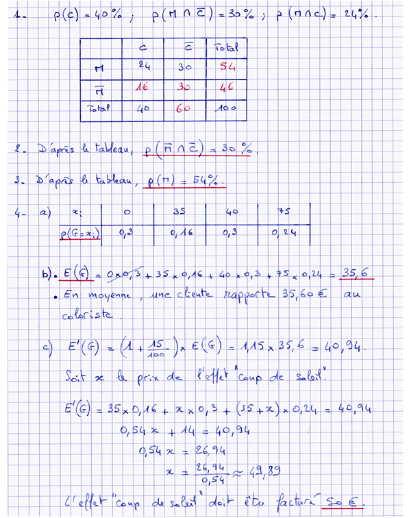 Corrigé exercice 1