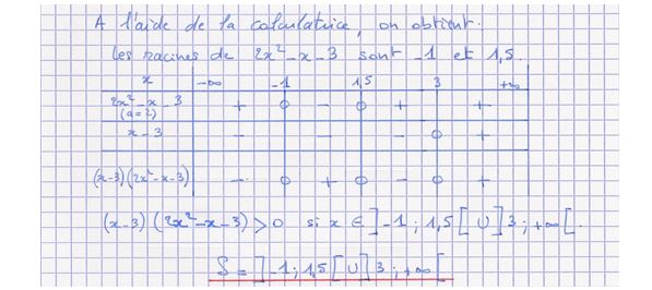 Corrigé exercice 3 sur le second degré