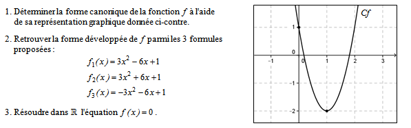 Exercice sur le second degré