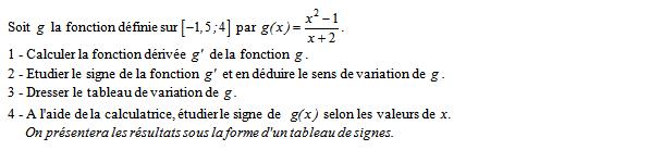 Exercice sur la dérivation