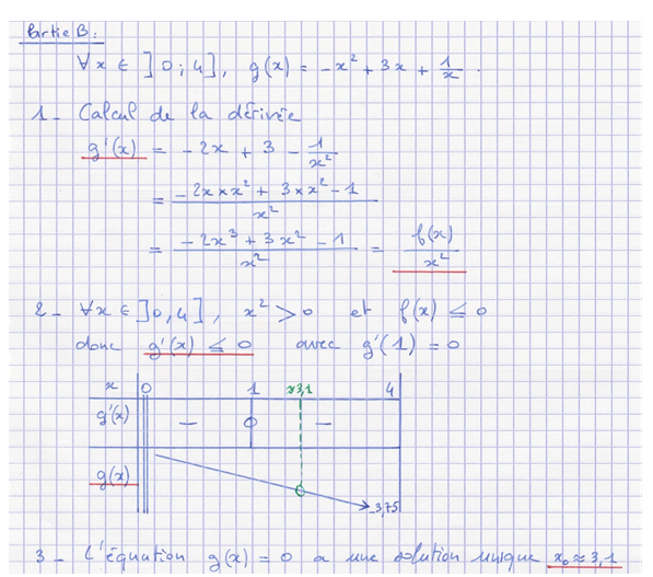 Corrigé exercice 9 sur la dérivation