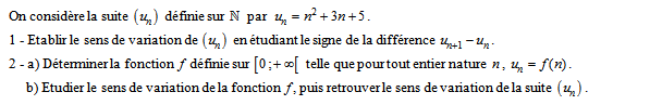 Exercice sur les suites numériques