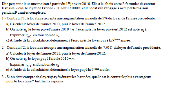 Exercice sur les suites numériques