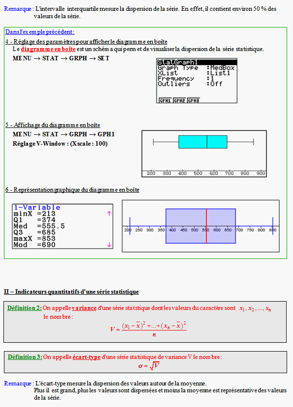 Cours sur les statistiques - première ES - page 2