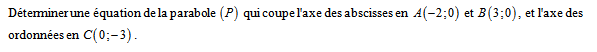 Exercice sur le second degré