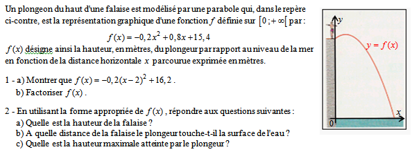 Exercice sur le second degré