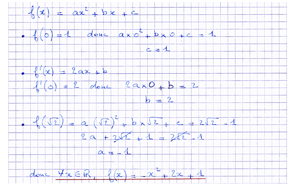 Corrigé exercice 3 sur la dérivation