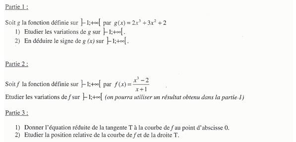 Exercice sur la dérivation