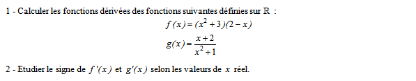 Exercice sur la dérivation