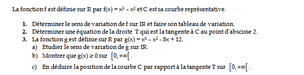 Exercice sur la dérivation