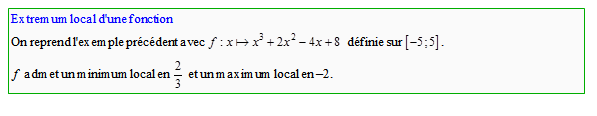 Cours sur les applications de la la dérivation - première S - page 3