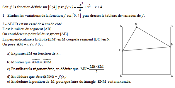 Exercice sur les applications de la dérivation