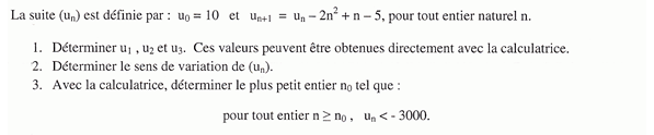 Exercice sur les suites numériques