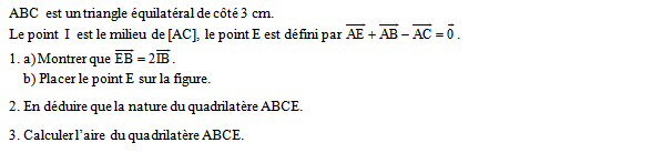 Exercice sur les vecteurs et les droites