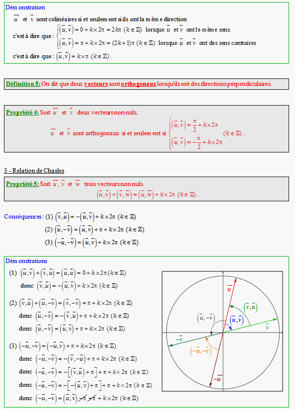 Cours sur les angles et la trigonométrie - première S - page 4