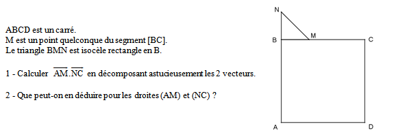 Exercice sur le produit scalaire