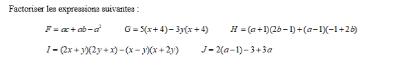 exercice sur les factorisations