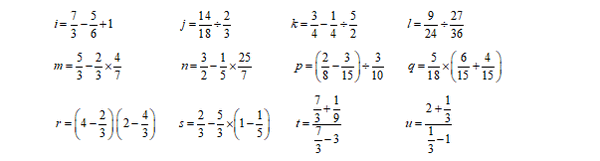 exercice sur les fractions 