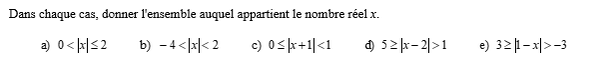 exercice sur Inégalités et intervalles 