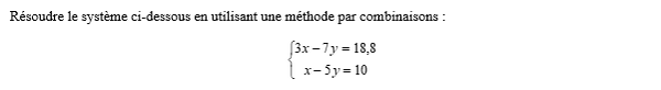 exercice sur Résolution par combinaison