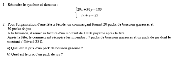 exercice sur Application concrète