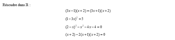 exercice sur Résolution d'une équation