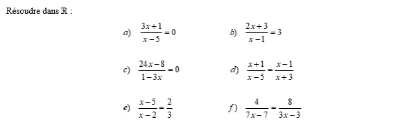 exercice sur Résolution d'une équation