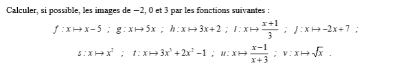 exercice sur Calculs d'images