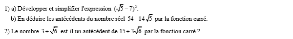 exercice sur Image et antécédents