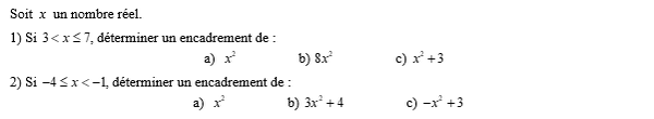 exercice sur Encadrements