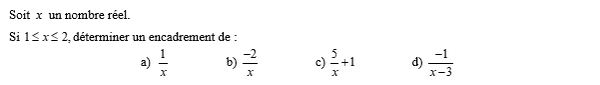 exercice sur Encadrements 