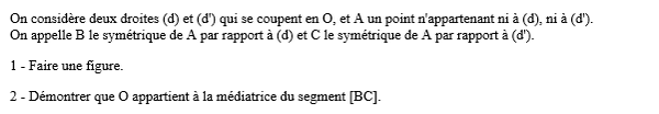 exercice sur Symétrie et médiatrice