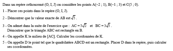 exercice sur Distances et milieux