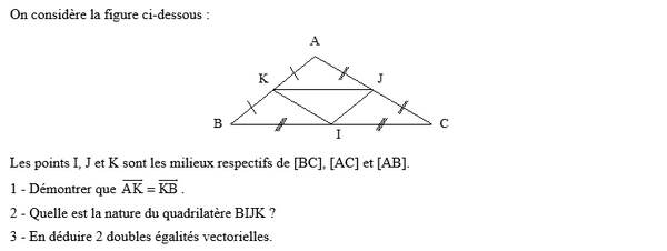 exercice sur Vecteurs égaux