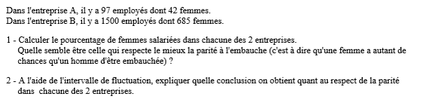 exercice sur Utiliser l'intervalle de fluctuation